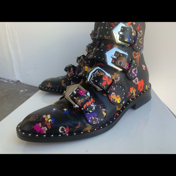 GIVENCHY Multicolor Floral Moto Bootie with Box - Picture 3 of 16